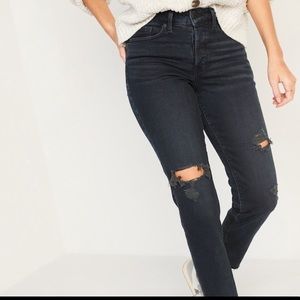 Old Navy High-Waisted O.G. Straight Button-Fly Cut Off Jeans Women Size 4